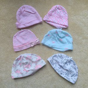 EUC Bundle of Baby Girl Hats Size NB-9M